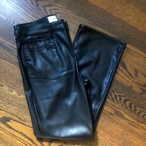 Cropped Vegan Leather Pants